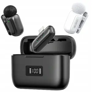 Bezvadu lavaljē mikrofoni Ulanzi A200 (2 gab.), darbības rādiuss 100 m, USB-C telefonam