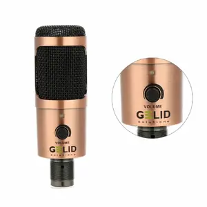 Studijas mikrofons Gelid ST-VOCE-01 USB vads, jutība -34 dB, 20–20000 Hz, melns/rožu zeltā