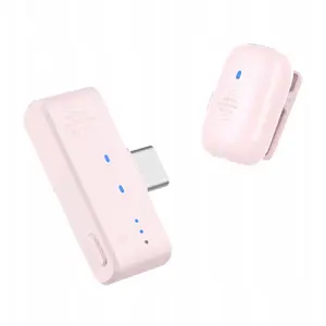 Mikrofons Luucco MiniPods K1 rozā — kompakts lavaljē mikrofons USB/3,5 mm (SB11210)