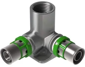 Wall elbow (double) Comap MultiSkin press-fit brass/galvanized 16x1/2x16 H=53mm