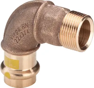 Отвод VIEGA 2614, гофманит (gunmetal) 90°, диаметр 15 мм, упаковка 5 шт.