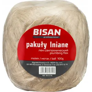Шпагат Bisan PAKUŁY LNIANE - моток 100 г, льняной натуральный
