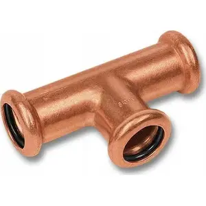 Фитинг SANHA тройник пресс 3xP 18x15x15 16130181515, прессовое медное соединение
