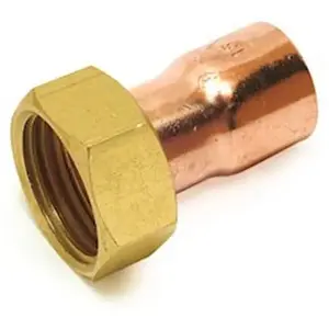 Copper soldered union Comap E112179001 CU 15 x 1/2 with flat gasket connection