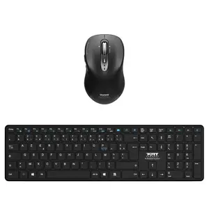 Keyboard and mouse set Port Designs 900907RDE — Full-size Bluetooth, German layout, Black