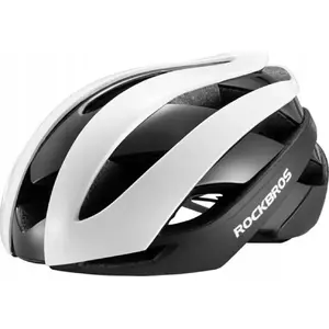 Bicycle Helmet RockBros adjustable universal size M black-white
