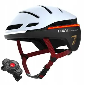 Шлем шоссейный Livall 52–55 см с LED-подсветкой и датчиком падения SOS, белый