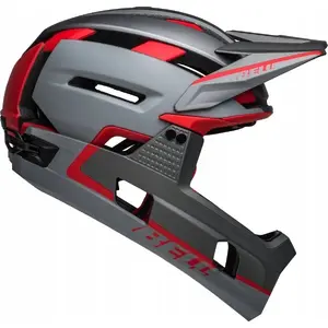 Full-face helmet BELL Super Air R MIPS Spherical — matte gray/red, size L (59–63 cm)