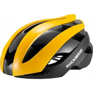 Bicycle helmet RockBros model 1024417 adjustable universal size M black-yellow