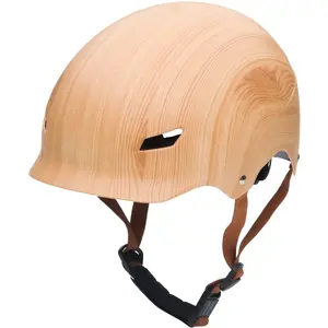 Velosipēda ķivere No name modelis 30COCO21XS — retro koka raksta dizains, pilsētas aizsargķivere