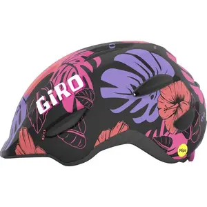 Children's bike helmet GIRO Scamp MIPS — junior size XS (45–49 cm), Matte Black Floral