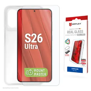 Screen protector and case set e.v.i. for Samsung Galaxy S26 Ultra, tempered glass, transparent, scratch- and impact-resistant