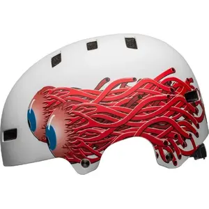 Protective BMX Helmet BELL Local Matte White with Eyes, Size L (59–61.5 cm)