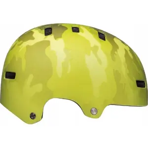Children's Bike Helmet BELL SPAN — size S (51–55 cm), matte hi-viz yellow camo