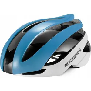Bicycle helmet RockBros model 1024412 adjustable universal size L blue-white
