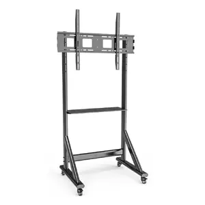 TV floor stand Techly ICA-TR7412 for 55"–100" screens, max load 120 kg, VESA 200x200–1200x600, height 1275–1500 mm, black
