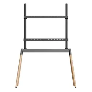 Neomounts TV mount/stand TVS-86F-01-BK for 55"–86" TVs, max 40 kg, VESA 100x100–600x400, height 1130–1440 mm, black/wood