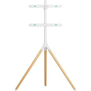 TV mount/stand No name TS1220-W for 81.3–165.1 cm (32"–65") screens, 35 kg, VESA 100×100–400×400, height 700–1200 mm, White/Wood