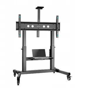 TV floor mount stand ONKRON TS1991-B for 50"–100" screens, max 130 kg, VESA 200x200–1000x600, height 1234–1685 mm, tilt ±5° (Black)