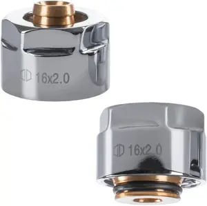 Compression fitting Alkotest PEX 16x2 to 3/4 in chromed polished