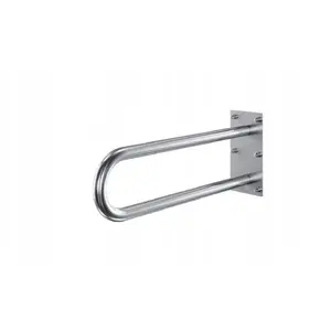 Wall-mounted fixed curved grab rail Basic PSP 660S, polished finish, 600 mm