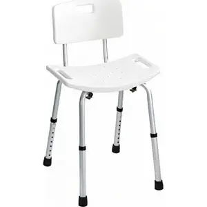 Bathroom Chair Wenko Secura 49 x 85.5 cm, aluminium frame, white seat