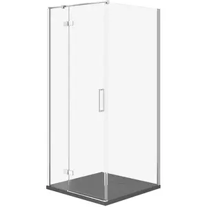 Душевая кабина CERSANIT SET C502 kabina city левая хром 90×90×195 см с поддоном Tako Slim серый матовый