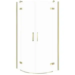 Shower Cabin CERSANIT City semi-circular 90x90x195 cm gold frame transparent glass