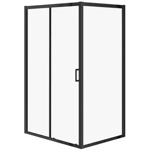 Душевая кабина CERSANIT Arteco раздвижная 120×90×190 см черная рама стекло (прозрачное)