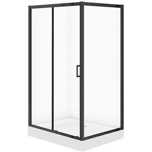 Душевой комплект Cersanit SET C712 Arteco черный прямоугольный 120x90x190 см + поддон Tako 120x16 см