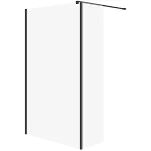 Shower walk-in CERSANIT MILLE fixed glass panel black 120x30x200 cm (S601-176)