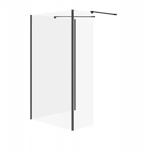 Walk-in shower enclosure CERSANIT MILLE fixed panel black 90x100x30x200 S601-186