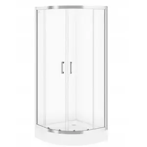 Shower enclosure CERSANIT BASIC semi-circular set B161 with TAKO tray 80×185 cm, tray height 16 cm (S601-117)