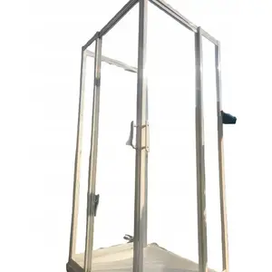 Shower enclosure CERSANIT City hinged gold 100×80×195 cm left transparent