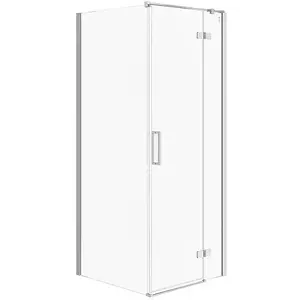 Corner shower enclosure CERSANIT CITY 80×80×195 cm right-hand, transparent glass