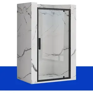 Shower door REA Rapid Swing hinged matt black 100 cm
