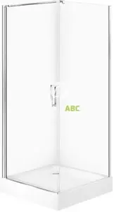 Душевой комплект CERSANIT Moduo Kwadr с одной цельной дверью 80×80×195 см и белой панелью 80×16 см