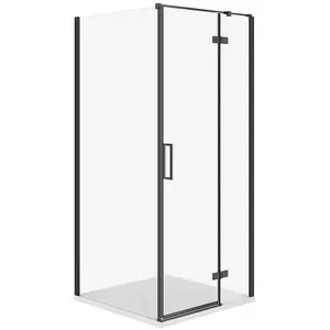 Душевая кабина комплект CERSANIT C531 City правая черная 80×80×195 см с поддоном Tako Slim белый