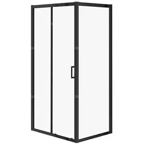 Душевая кабина CERSANIT Arteco раздвижная 100×80×190 см черная рама стекло прозрачное