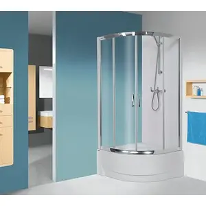 Shower enclosure corner semi-circular Sanplast TX, silver glossy frame, clear glass W0, 80 x 80 cm