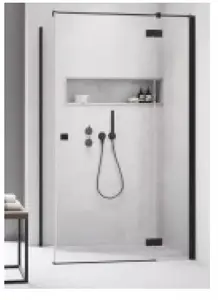 Shower Screen Radaway Essenza 8 Black KDJ Front wall 237 cm Left, black frame / clear glass