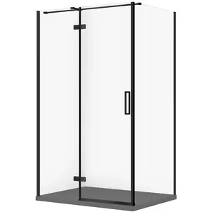 Shower enclosure CERSANIT SET C581 kabina city left 120x90x195 cm with TAKO Slim gray matte tray