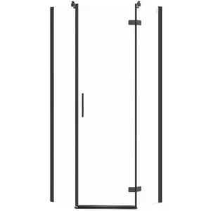 Shower enclosure pentagonal CERSANIT City 80×80×195 cm right-hand black