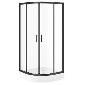 Душевая кабина CERSANIT KABINA PRYSZNICOWA ZIP полукруглая 90x90x190 см черная со стеклом TRANS