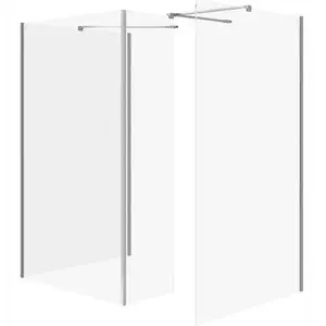Shower cabin CERSANIT MILLE walk-in with movable glass panel chromed 90×90×90×30×200 (S601-195)