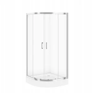 Shower cabin set CERSANIT BASIC semicircular shower cabin 90×185 cm with TAKO tray 90×16 cm (S601-118)