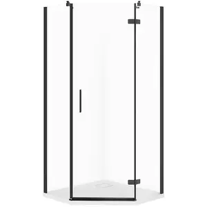 Shower enclosure CERSANIT SET C518 five-sided cabin right-hand 80x80x195 cm black with TAKO SLIM WIR tray