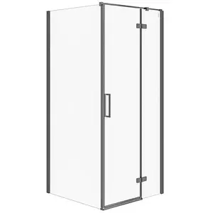 Shower cabin corner CERSANIT CITY 90×90×195 cm right-hand frame black transparent glass