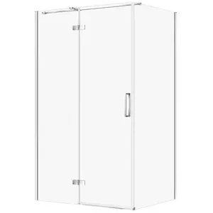 Shower enclosure CERSANIT City with chrome hinges 120×90×195 cm left, transparent glass