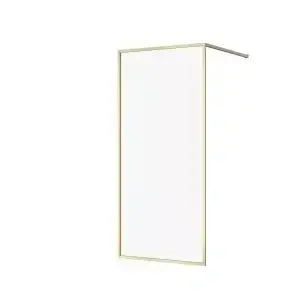 Shower walk-in enclosure CERSANIT LARGA 90x200 cm, matt gold profile, transparent glass